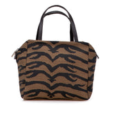 Zebra Print Canvas Handbag